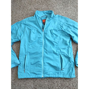 Merrell Jacket Women's M Aeroblock Light/Bright Blue‎ Full Zip Running Hiking